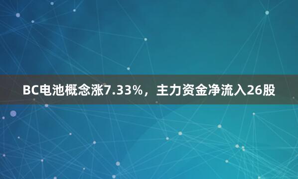 BC电池概念涨7.33%，主力资金净流入26股